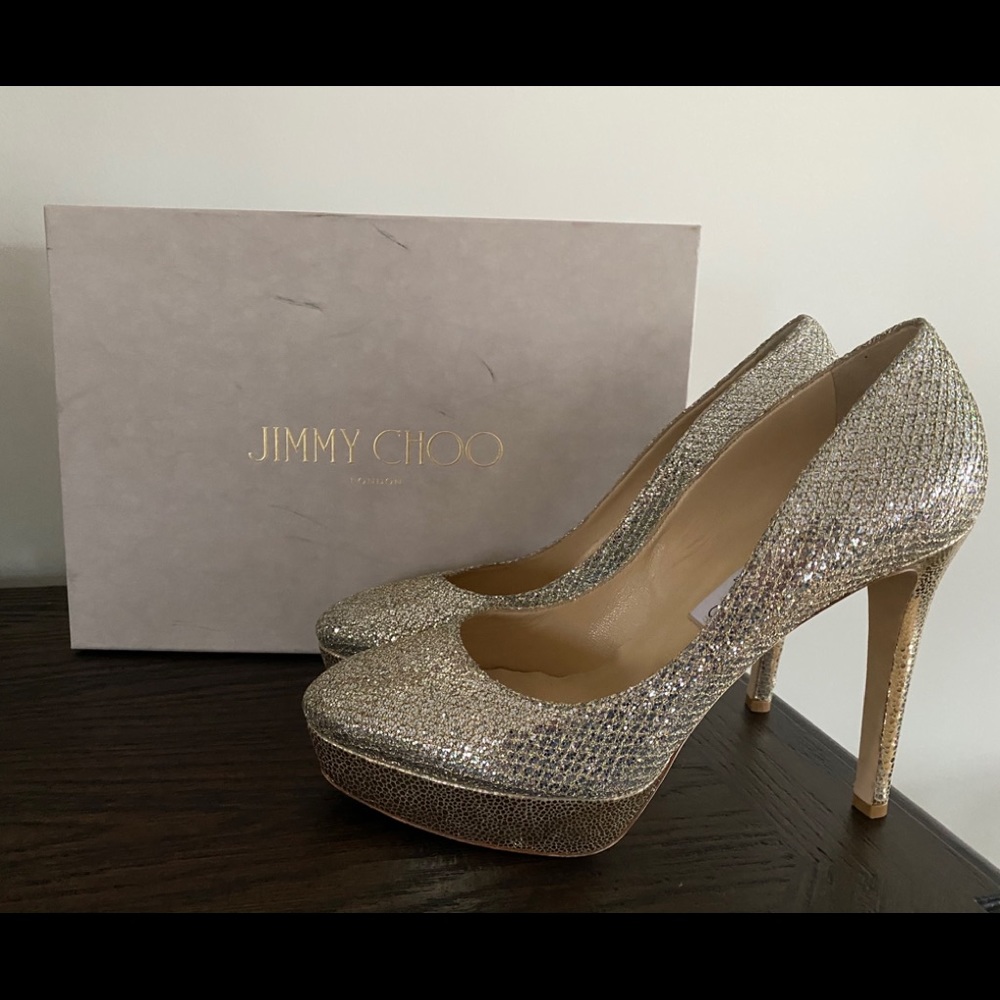 Jimmy Choo Champagne Platform Pumps